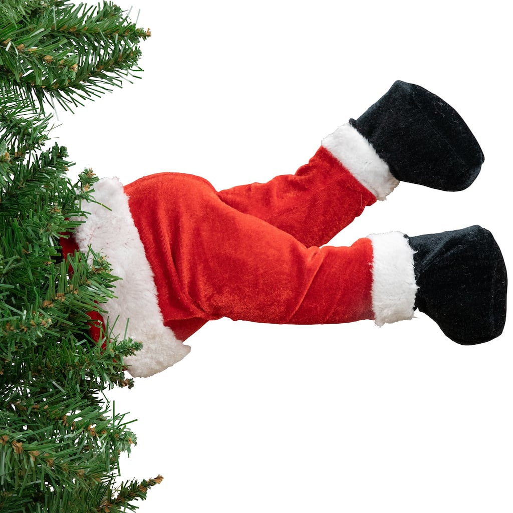 Animated Musical Santa 's Kicking Legs Christmas Village Decor 25.5" - Red