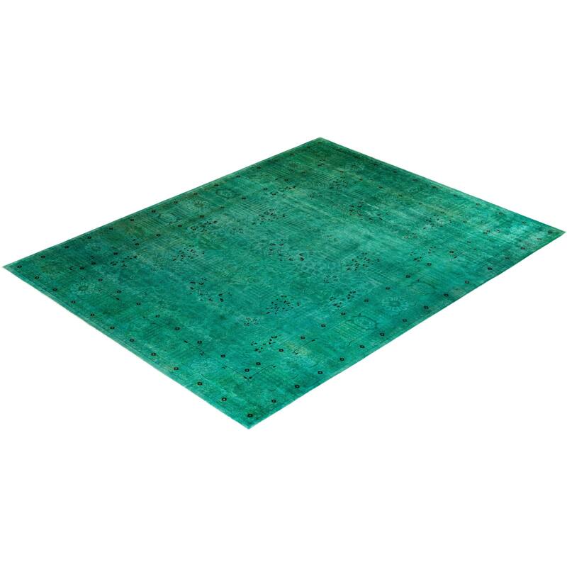 Contemporary Overdyed Wool Hand Knotted Area Rug - 9' 2" x 12' 6"
