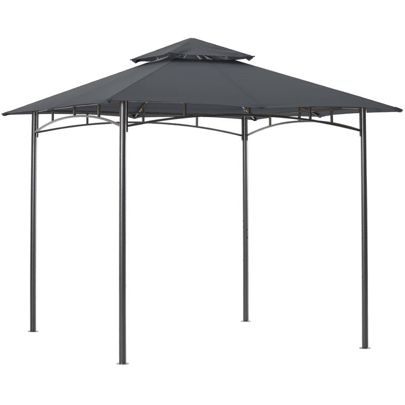 ABCCANOPY Patio Gazebo with Double Roof and Durable Canopy - 9ft x 9ft - Grey