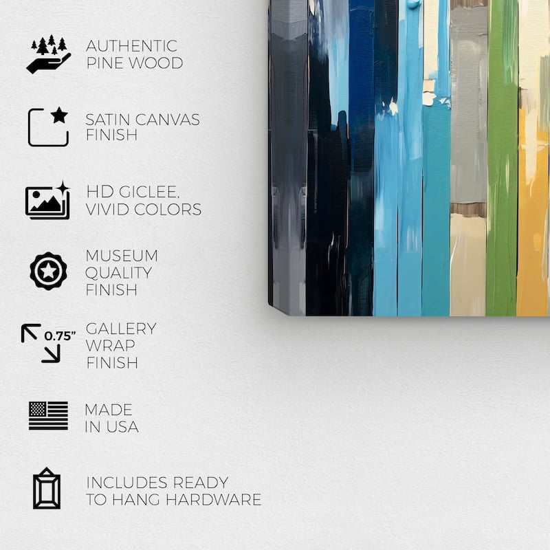 Wynwood Studio Canvas Abstract Painted little school path Blue and Modern & Contemporary Wall Art Canvas Print