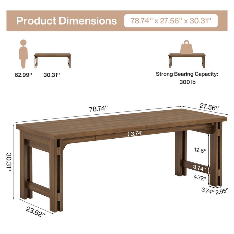 79-Inch Two-Person Desk, Extra Long Desk, Large Computer Desk for Home Office