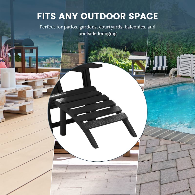 Polytrends Coastline Outdoor Poly Adirondack Ottoman