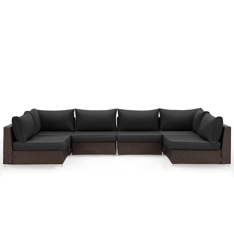 Outdoor Replacement Cushions for Patio Furniture, Waterproof & Non-Slip 4" Sofa Cushions, 6-Seat Conversation Sets, UV-Resistant