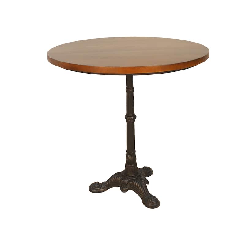 Carolina Living Velio Bistro Table - Chestnut Top - Black Base