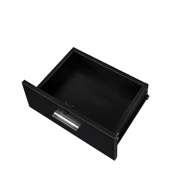 Anmytek Black Modern Storage Organizer with Shelves and Drawers for Livingroom