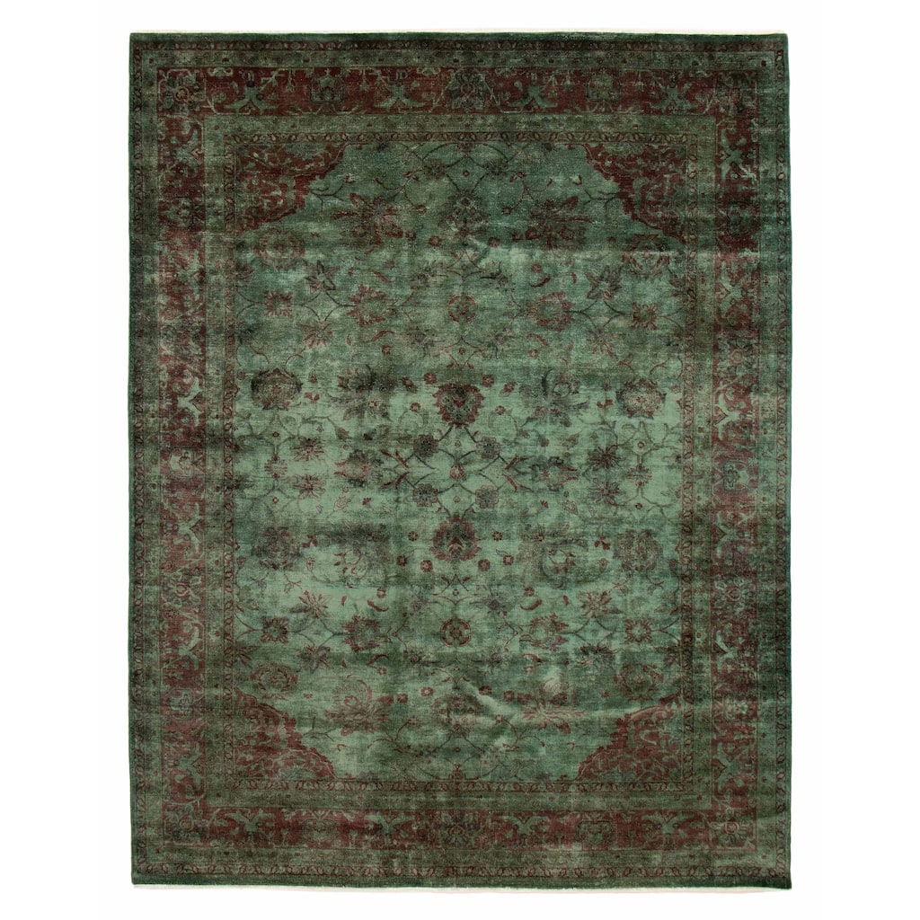 ECARPETGALLERY Hand-knotted Vibrance Green Wool Rug - 9'0 x 11'6
