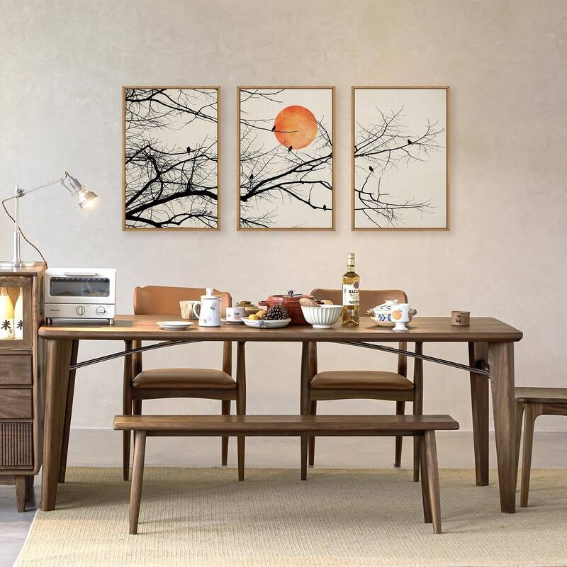 Retro Tree Drawing Wall Decor, Nature Botanical Wall Painting
