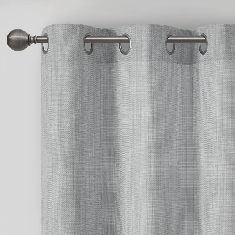Basketweave Room Darkening Curtain Panel Pair(2 Pcs Window Panels)