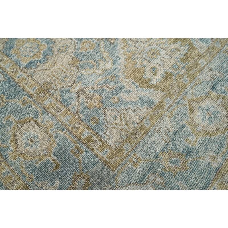 Multi Size Navy Hand Knotted Traditional Oushak Wool Oriental Area Rug