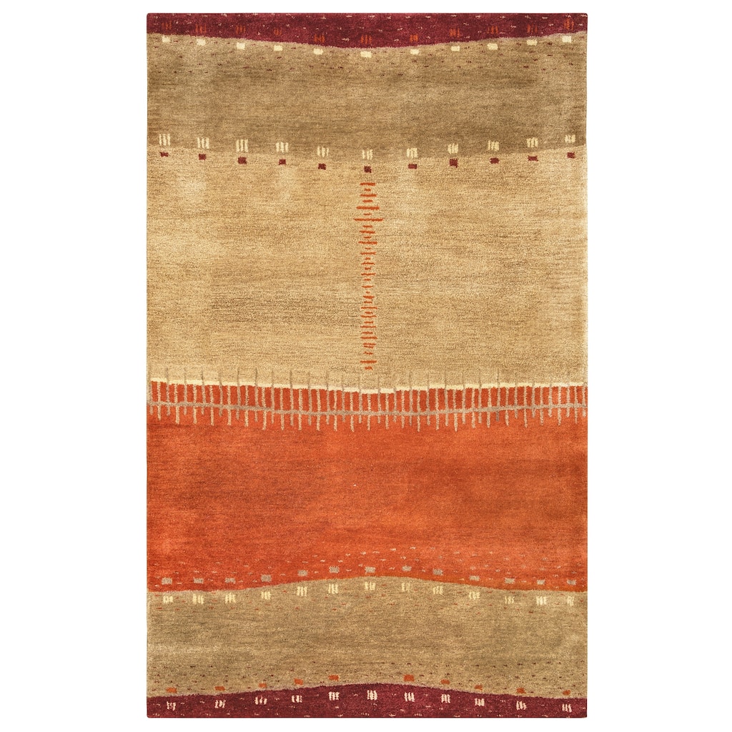 Alora Decor Desert Orange, Beige, and Brown Hand-tufted Wool Rug