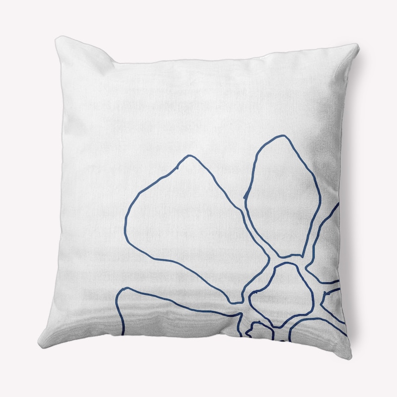 Petal Lines Indoor/Outdoor Throw Pillow - 16" x 16" - Blue/White