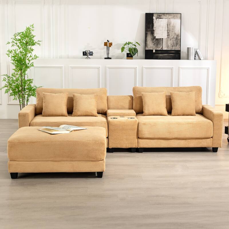 The Contemporary Oversized Corduroy Ottoman