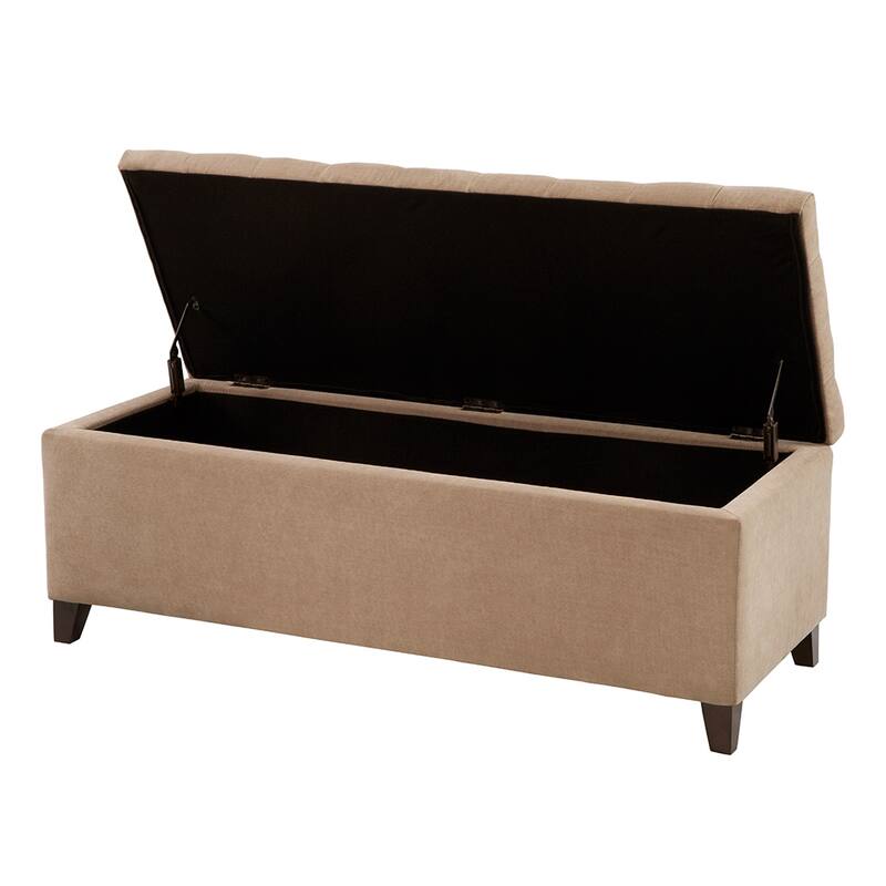 Mid-Century Modern Upholstered Storage Bench with Tufted Top for Stylish & Functional Storage
