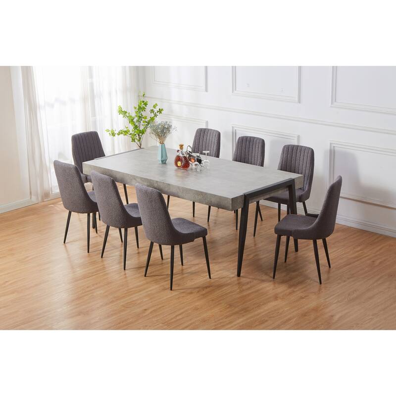 Camden Black Gray Marble-Style MDF Melamine Modern Dining Table
