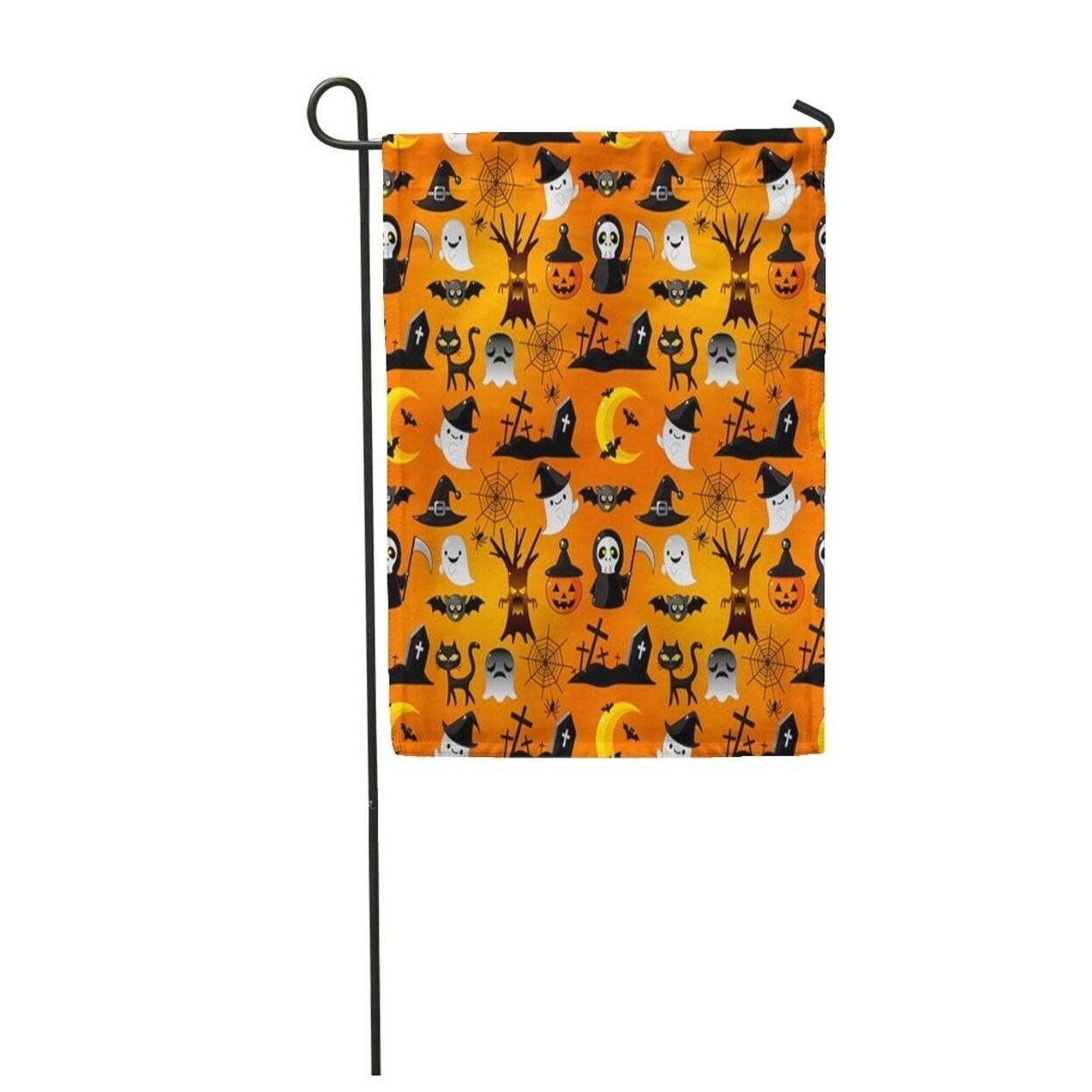 Shop Orange Cute Cartoon Colorful Pumpkin Helloween Ghost Carved Witch Hat Garden Flag Decorative Flag House Banner 28x40 On Sale Overstock 31386832