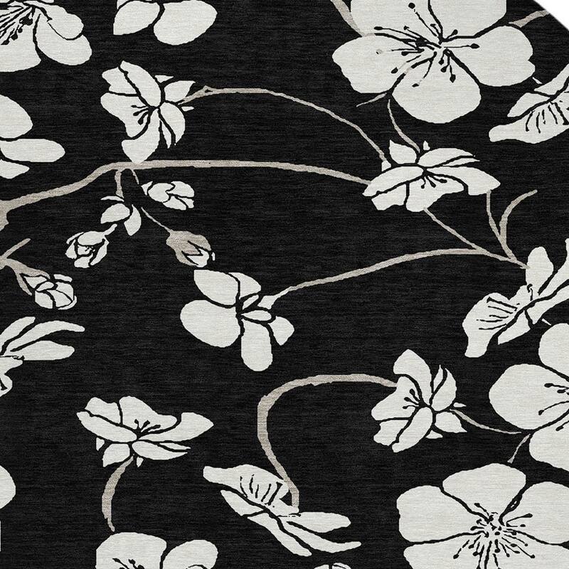 HomeRoots Floral Transitional Rectangle Outdoor Rug