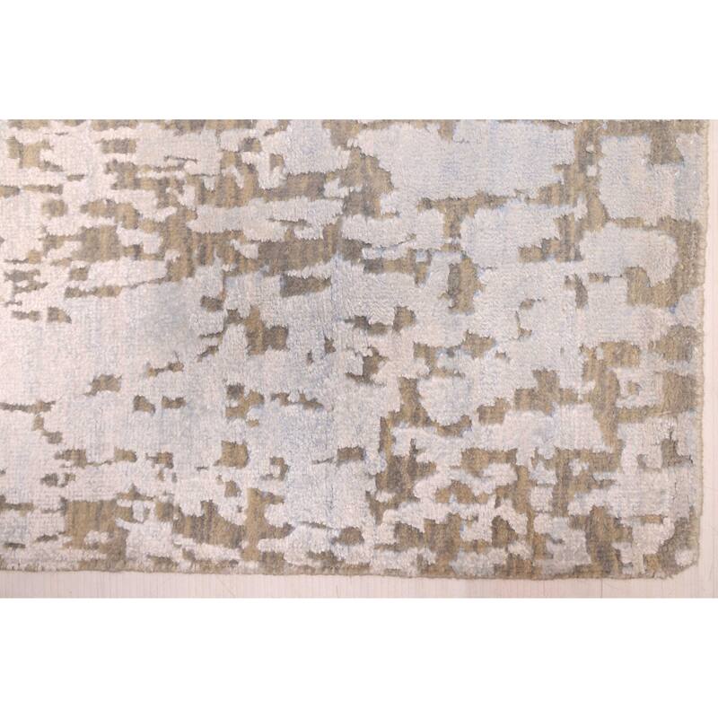 ECARPETGALLERY Hand-knotted Legacy Light Blue Silk, Wool Rug - 2'6 x 11'10