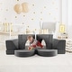 preview thumbnail 5 of 4, 8PCS Kids Modular Play Sofa Convertible Toddler Couch Pink/Grey