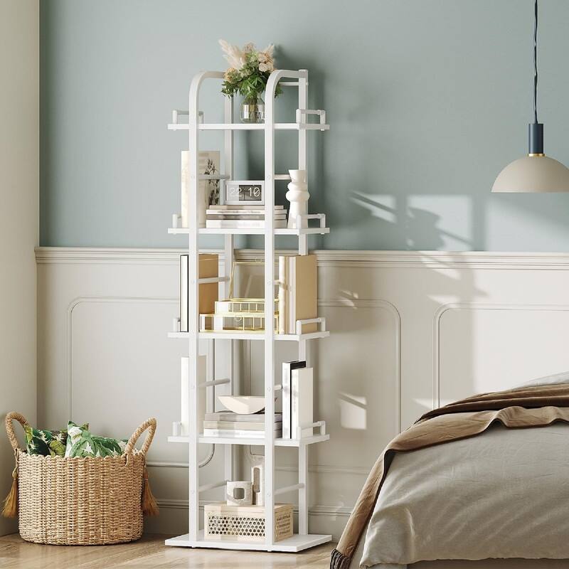Rotating Bookshelf - 15"D x 9.4"W x 56.3"H