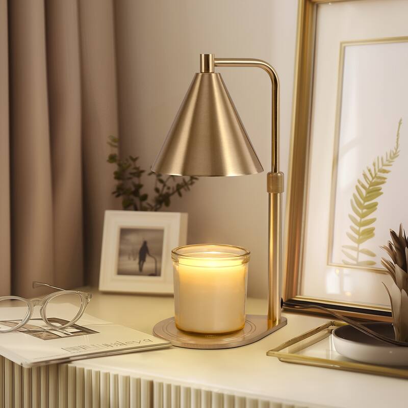Barn-Style Antique Bronze Wax Melt Lamp with Slim Teardrop Base, Adjustable Dimming, 2-4-8H Timer for Bedroom & Living Room