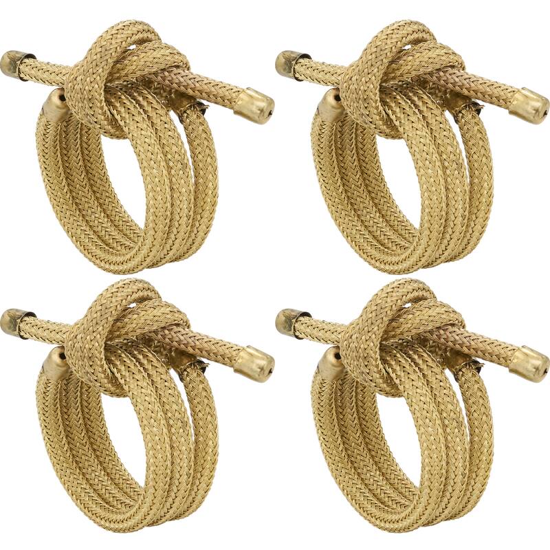 Table Napkin Rings With Knotted Rope Design (Set of 4)