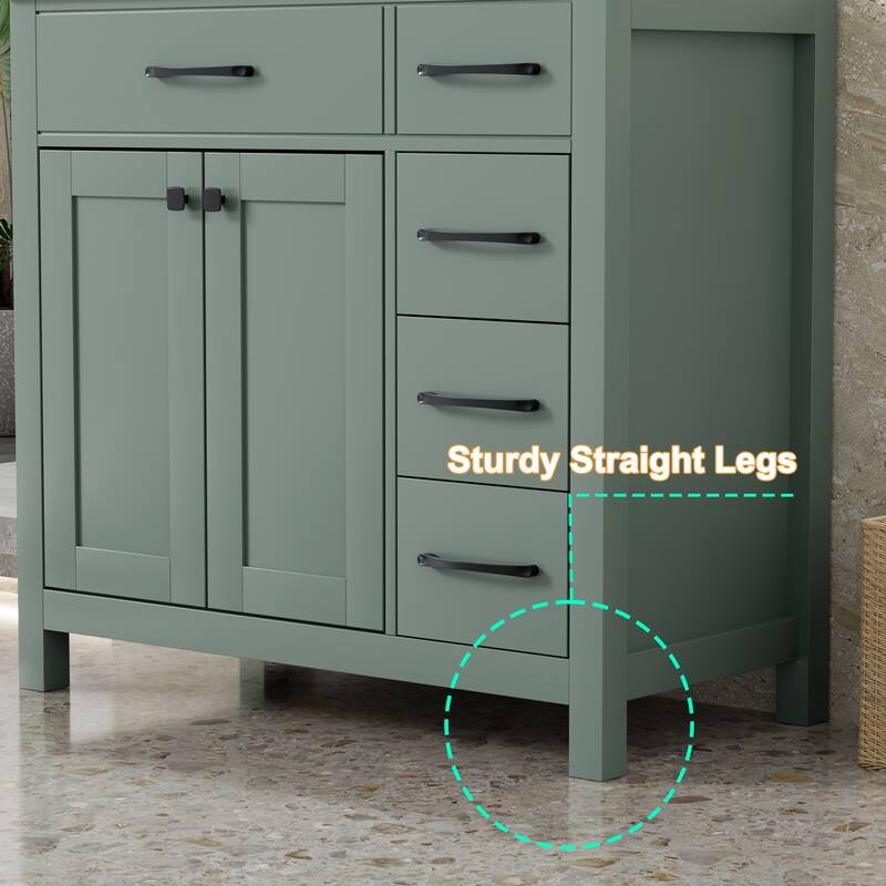 Modern Bathroom Vanity with Sink & Faucet Storage Cabinet Set