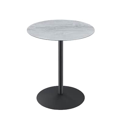 Round End Table with Metal Base