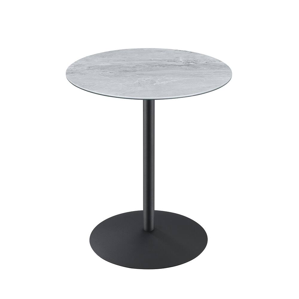 Round End Table with Metal Base