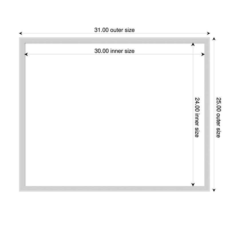 Incline Framed Dry Erase Magnetic Board - 31 x 25 in - Incline Silver