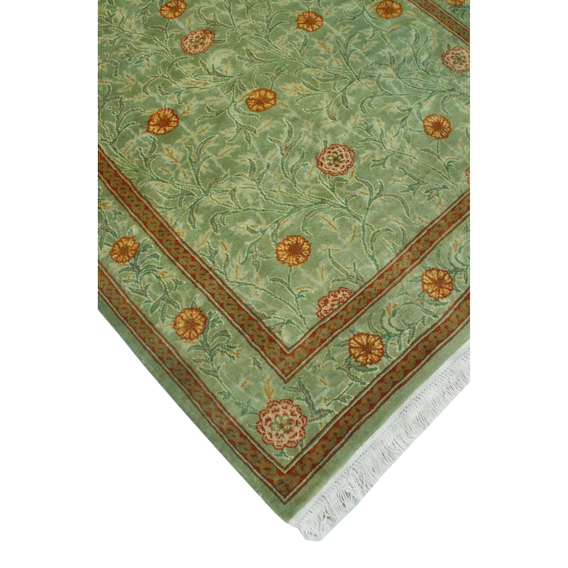 Pak-Persian Jasim Green/Grey Rug - 4'0" x 5'10"