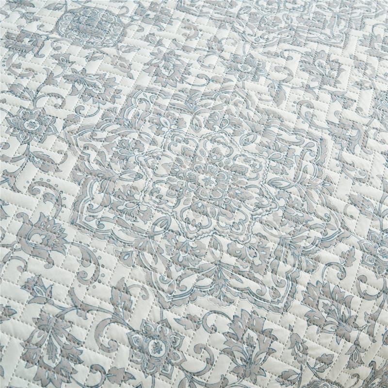 Gray Lightweight Bedspread Coverlet Set with Shams Bedding Set for All Season