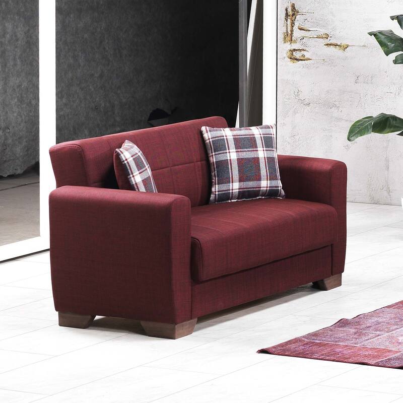 Collection Upholstered Convertible Loveseat With Storage