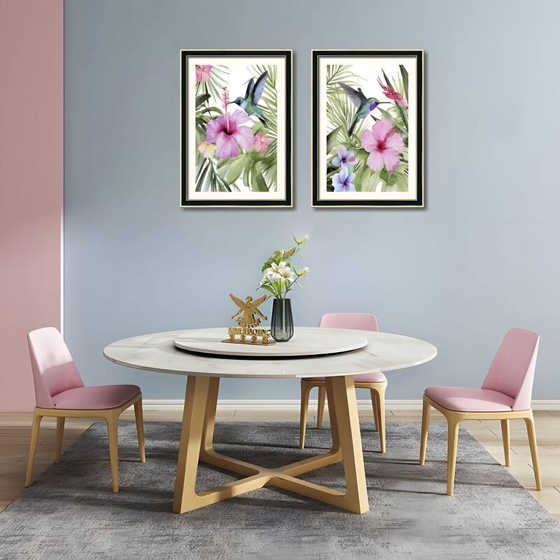 Set of 2 Pelican Bird Framed Wall Art - Replaceable Canvas Prints with Solid Wood Picture Frames, Modern Nature Wall Decor