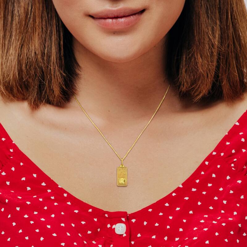 Miadora Taurus Pendant with Chain & Spring Ring Clasp in 10K Yellow Gold