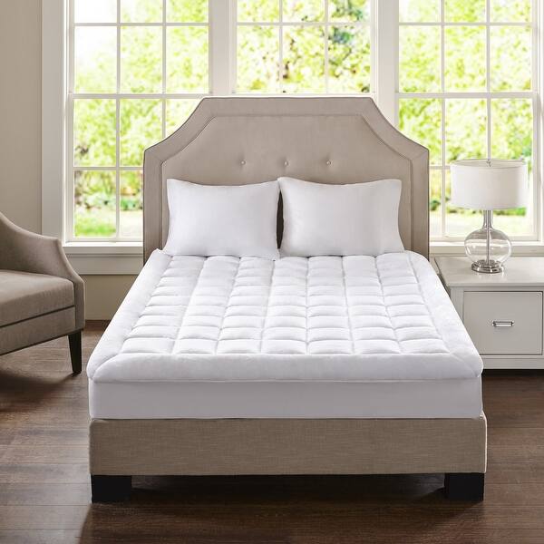 Madison Park Heavenly Soft Overfilled Plush Down Alt. Waterproof Mattress Pad - White - King