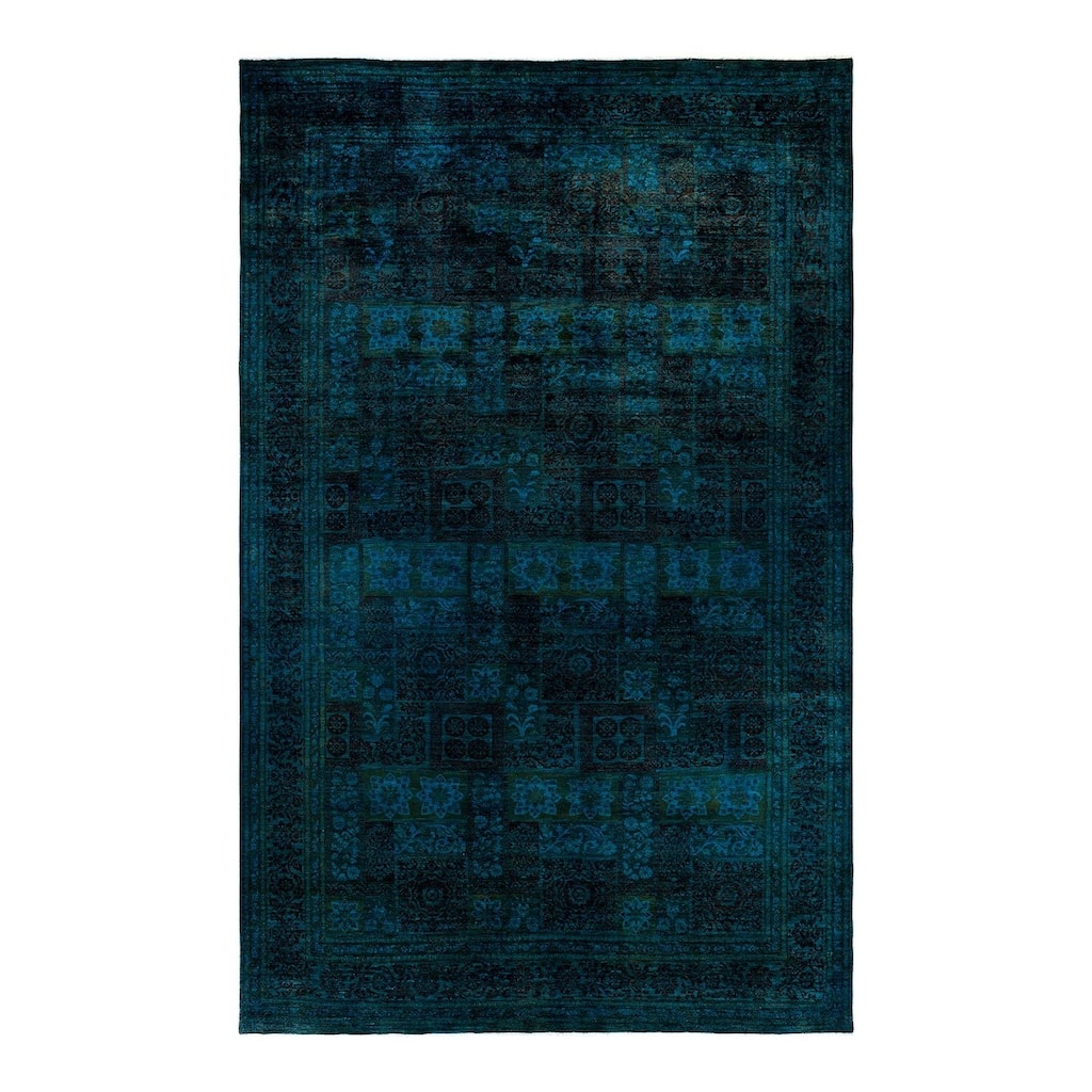 Overton Handknotted Wool Vintage Inspired Contemporary Suzani Blue Area Rug - 16' 3" x 10' 2"