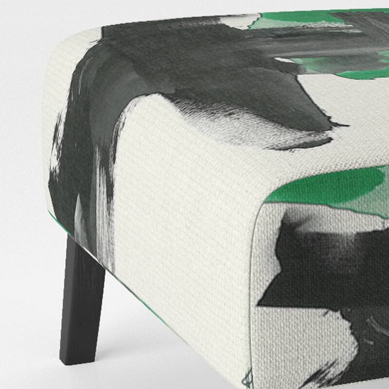 Designart "Geometric Black And Teal IV" Upholstered Abstract Accent Chair - Modern Arm Chair For Bedroom