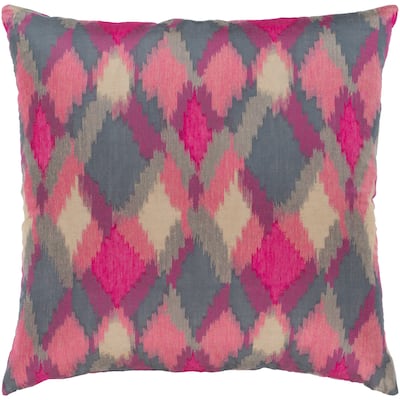Jourdain Modern Reversible Pink Feather Down or Poly Filled Throw Pillow 18-inch