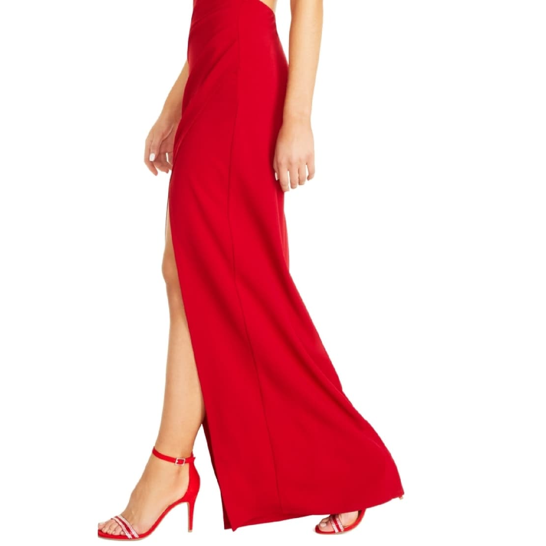 emerald sundae red dress Emerald Sundae Juniors Ruffle-Shoulder Mermaid Gown Color Wine Size XL   DDT Boutique