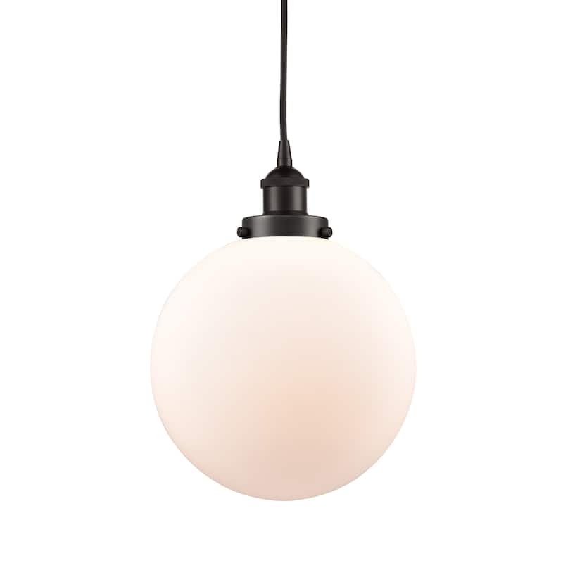 Innovations Lighting 616-1PH-14-10 Beacon Pendant Beacon 10" Wide - Oil Rubbed Bronze / Matte White