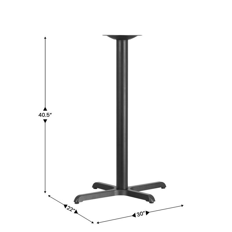 23.5" x 29.5" Restaurant Table X-Base with 3" Dia. Bar Height Column