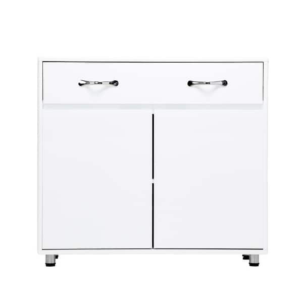 Simple Two Doors and One large drawer Side Table Storage with Lage Storage Bed Bath