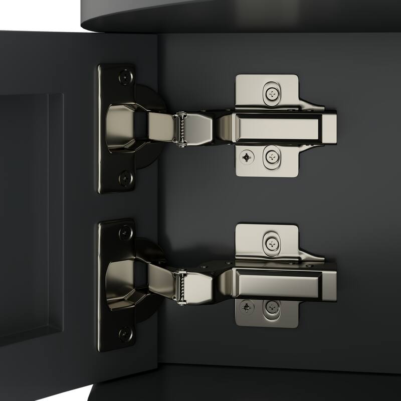 Wave-Pattern Console Table with Dark Gray Finish,Unique Half Moon Design End Table with 2 Storage Drawers and Bottom Shelf