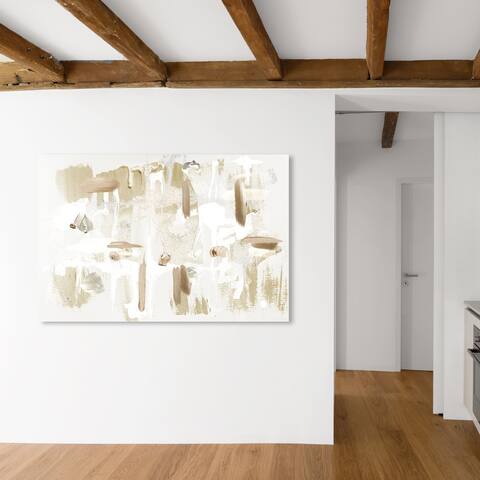 Oliver Gal 'Acoustic Session Due' Abstract Wall Art Canvas Print Brush Strokes - White, Brown