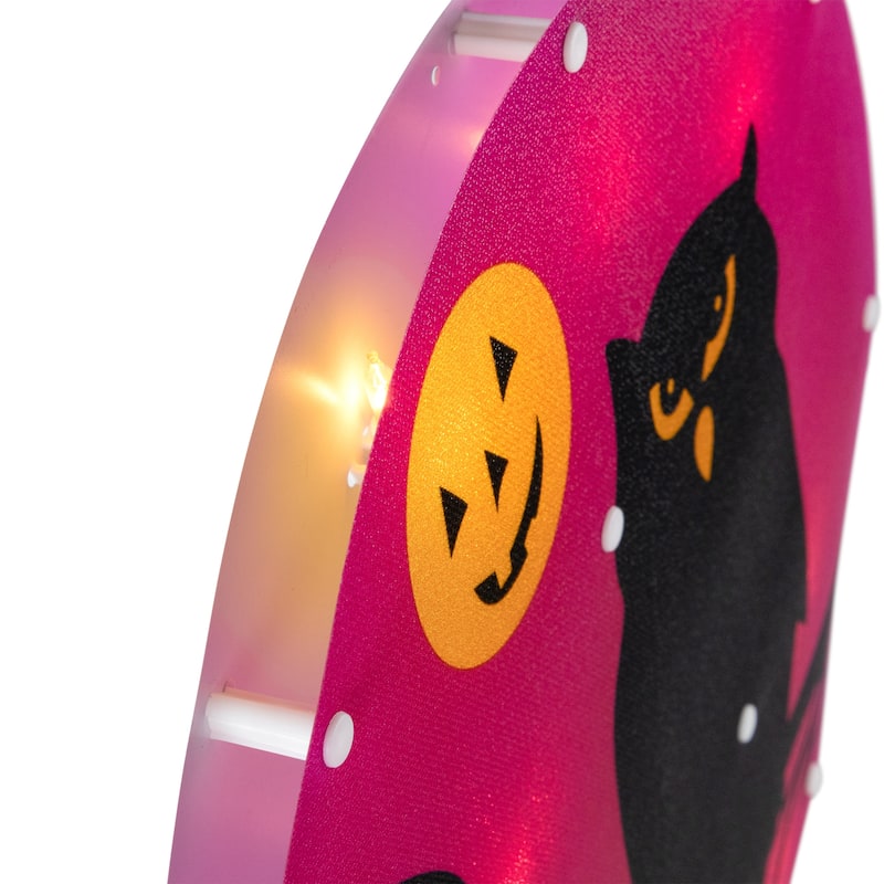Lighted Owl and Jack O' Lantern Halloween Window Decoration - 13.75"