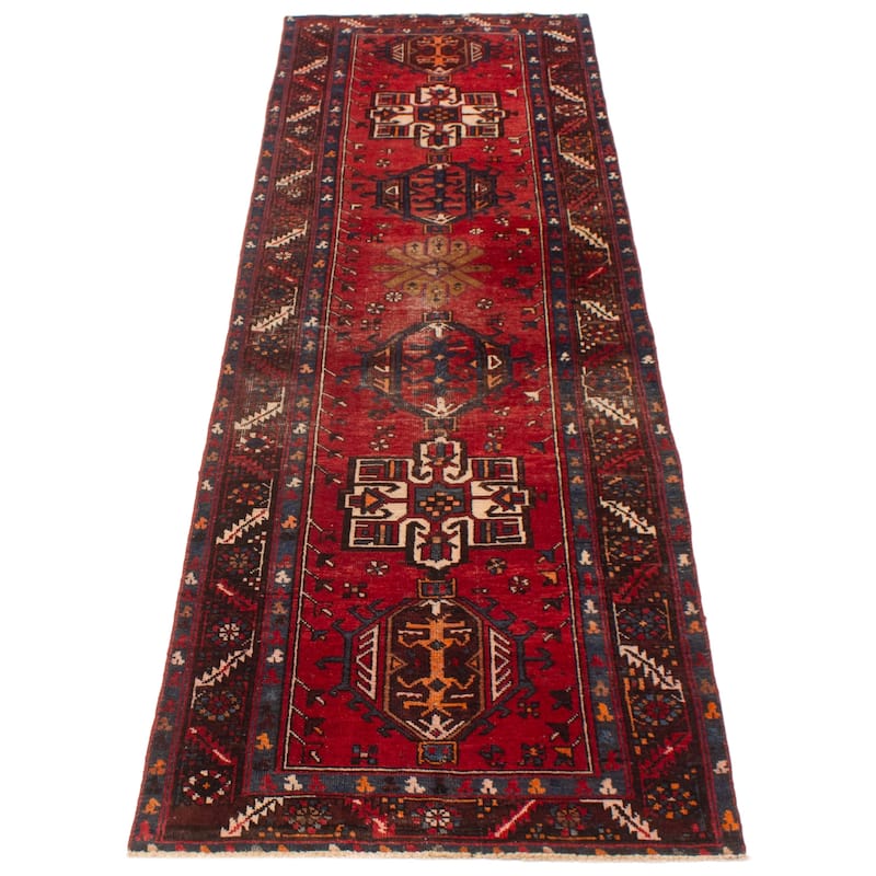 ECARPETGALLERY Hand-knotted Anadol Red Wool Rug - 3'1 x 10'7