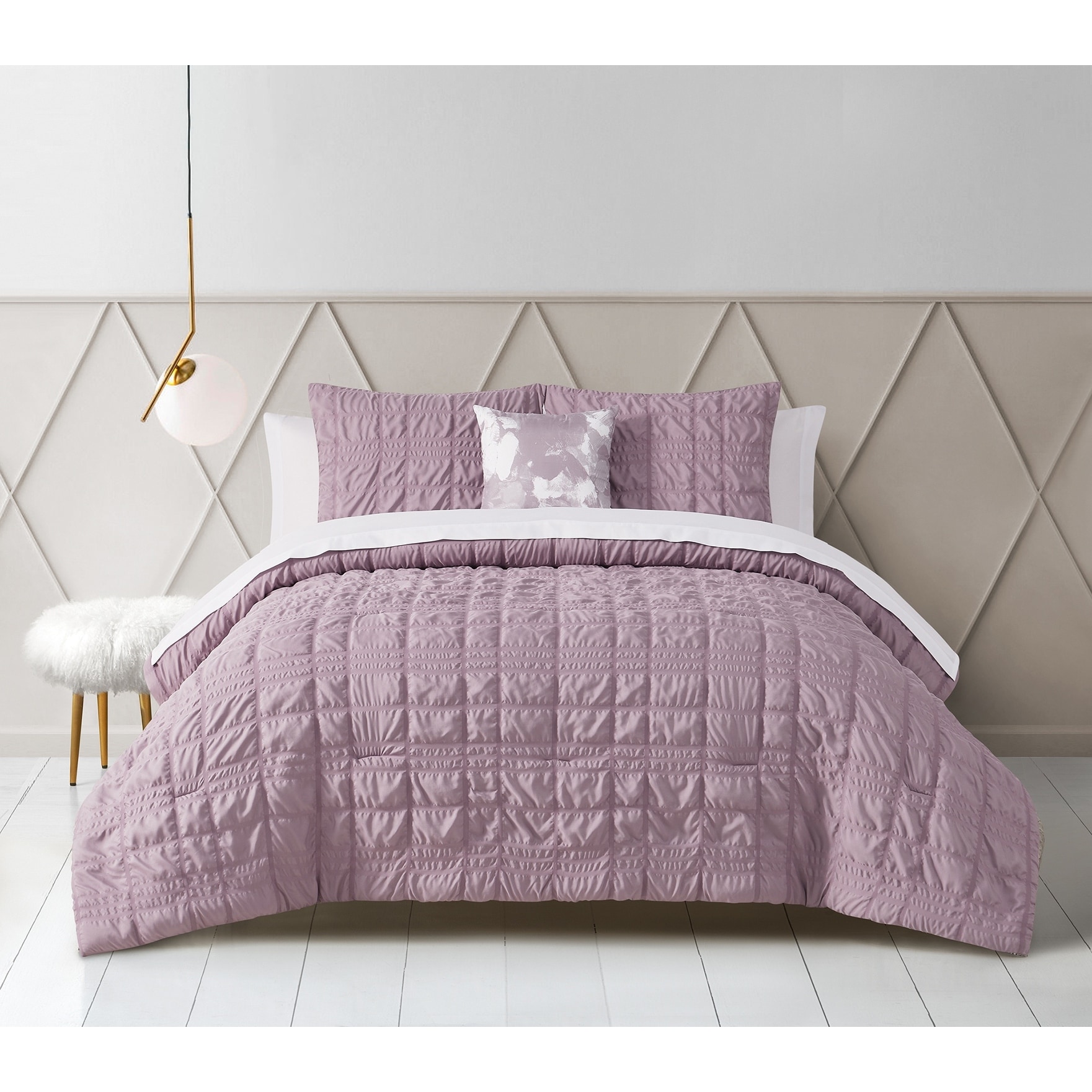 Adelle 8 Piece Mauve Bed-in-a bag