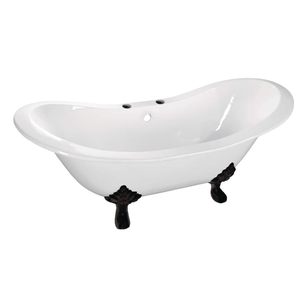 Kingston Brass Aqua Eden 72" Clawfoot Cast Iron Soaking Tub with
