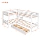 preview thumbnail 5 of 15, Twin L-Shaped Bunk bed with Drawers-Gray