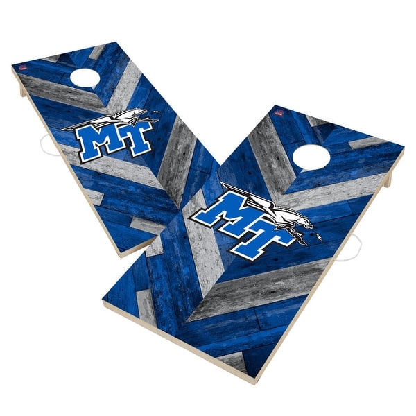 slide 2 of 6, Middle Tennessee State University Blue Raiders Cornhole Board Set 16 Years and Up